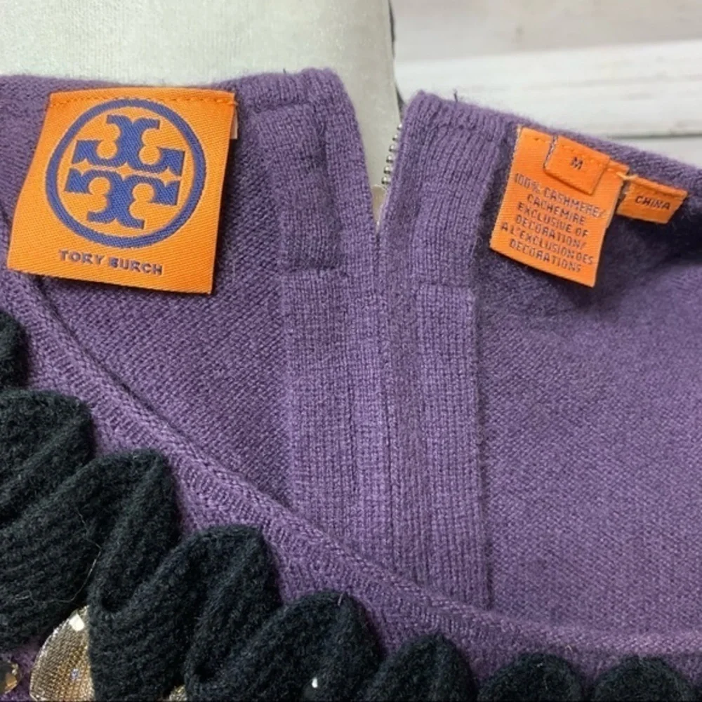 Tory Burch Embellished Cashmere Sleeveless Sweater